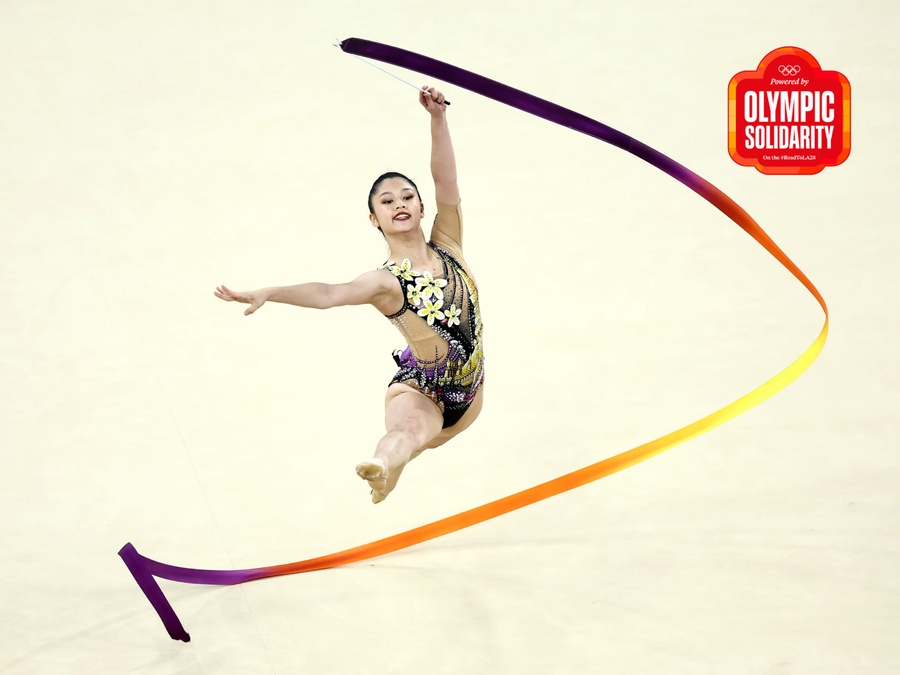 Lao rhythmic gymnast Praewa Misato Philaphandeth is an OS scholarship holder. (Photo: Getty Images/Olympics.com)