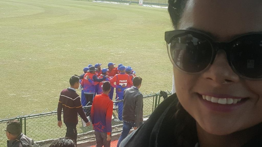 Ashmita Shah enjoys the cricket
