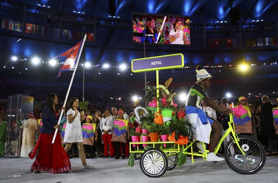 Nepal at 2016 Rio Olympics Opening Ceremony. © The Himalayan Times
