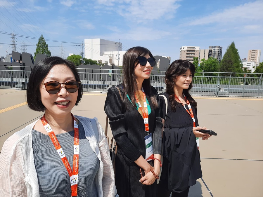 The ELTA.tv delegation on the venue tour on Wednesday.